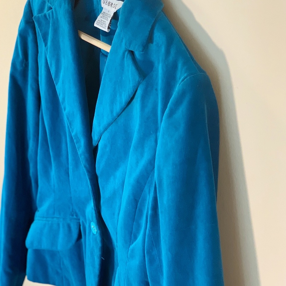 GEORGE Turquoise Blue Suede Blazer